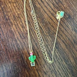 Kate spade gold and crystal cactus necklace